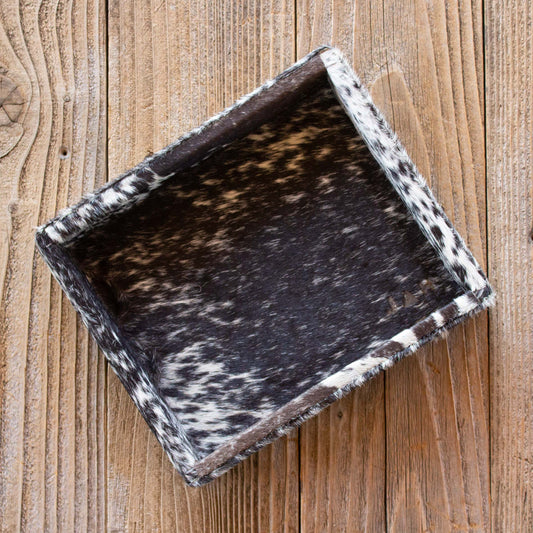 Authentic cowhide home decor organization tray