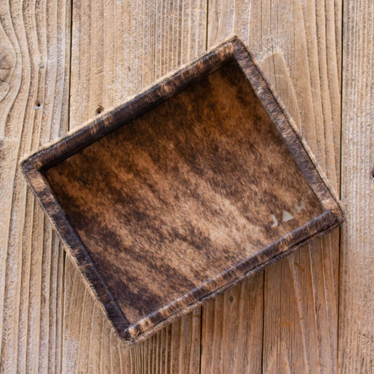 Authentic cowhide home decor organization tray