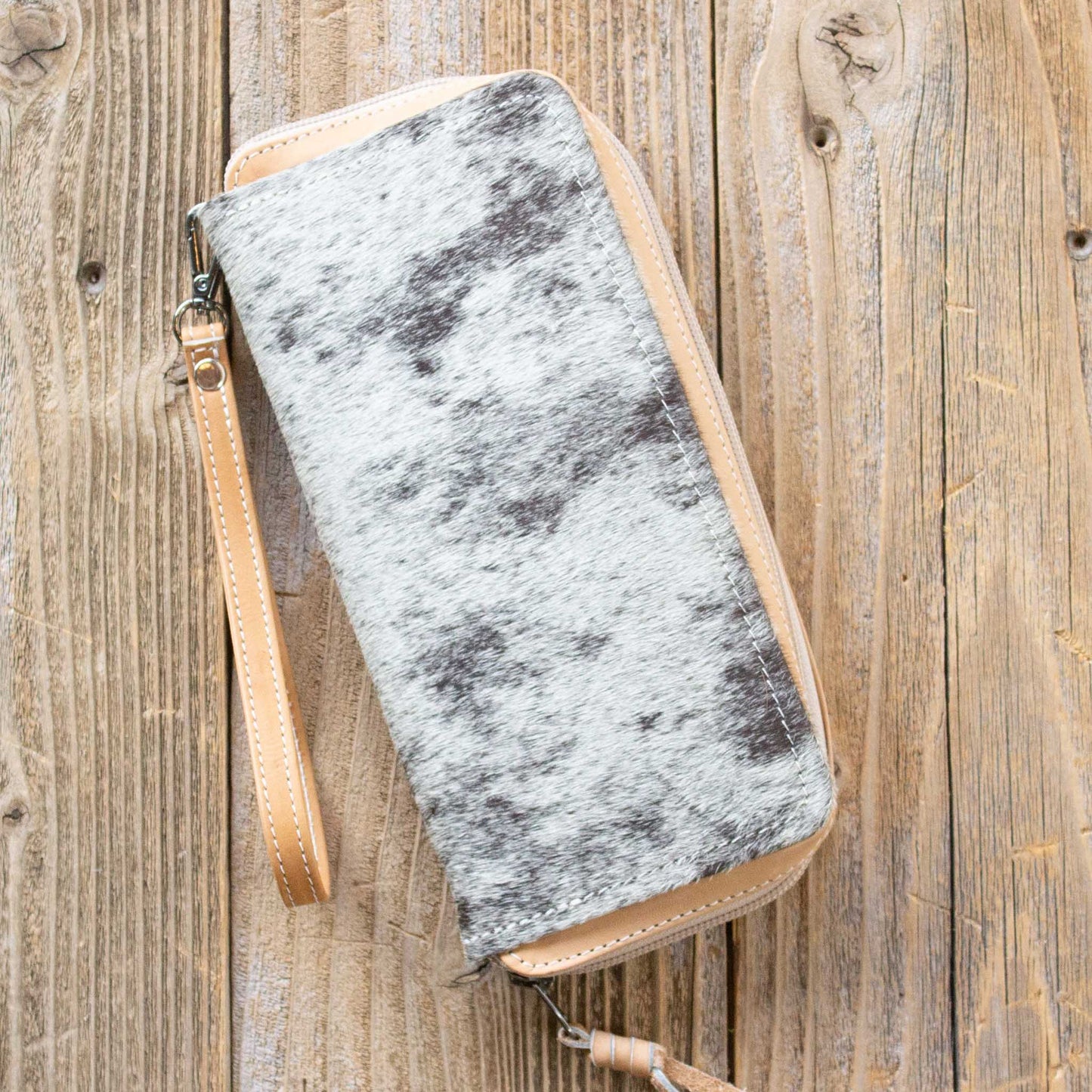 Cowhide Zipper Wallet