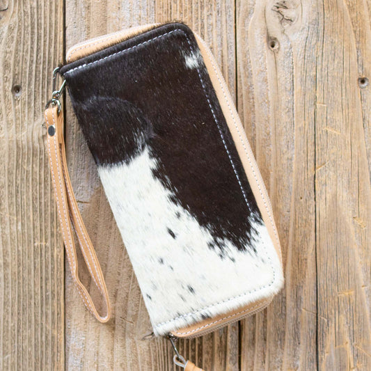 Cowhide Zipper Wallet