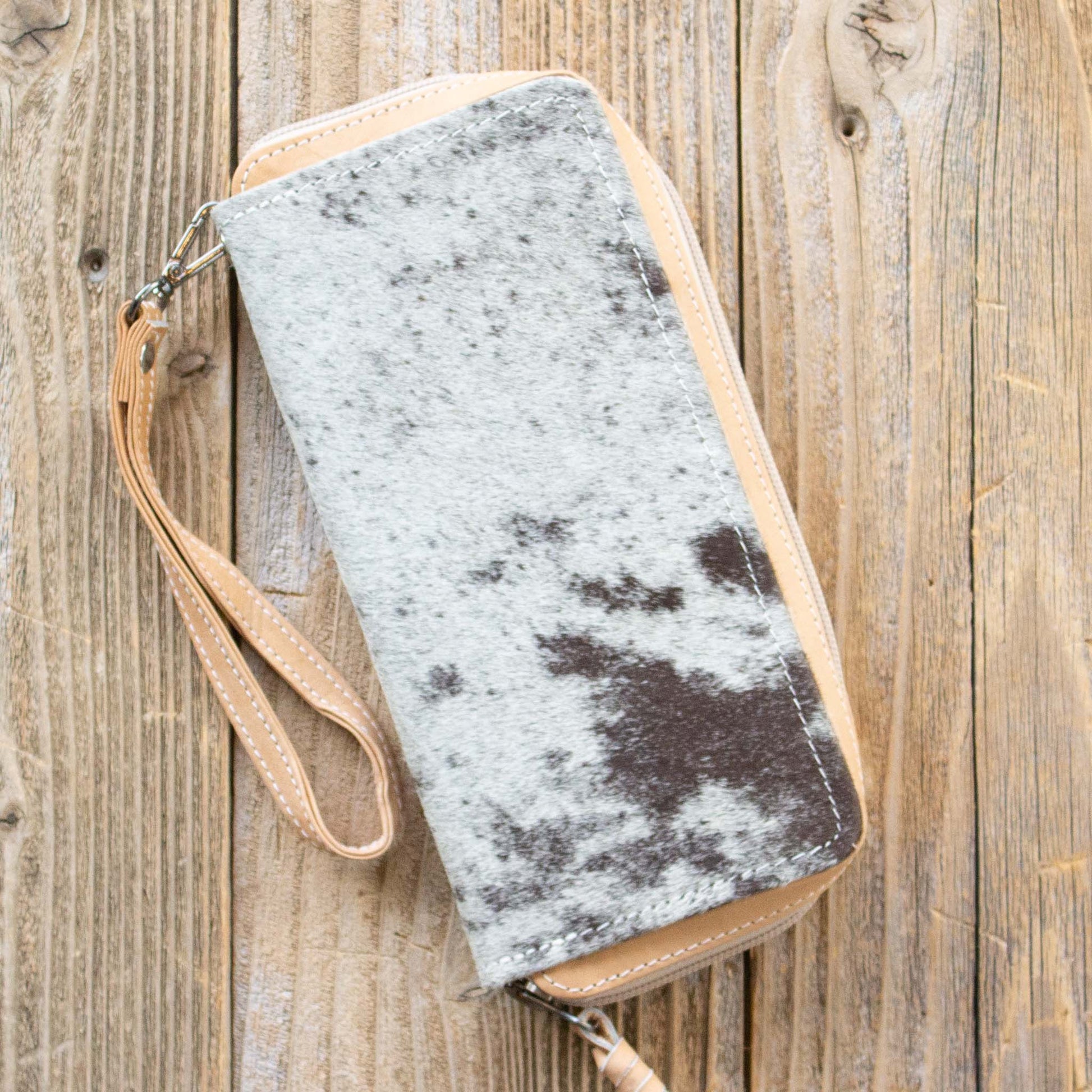 Cowhide Zipper Wallet