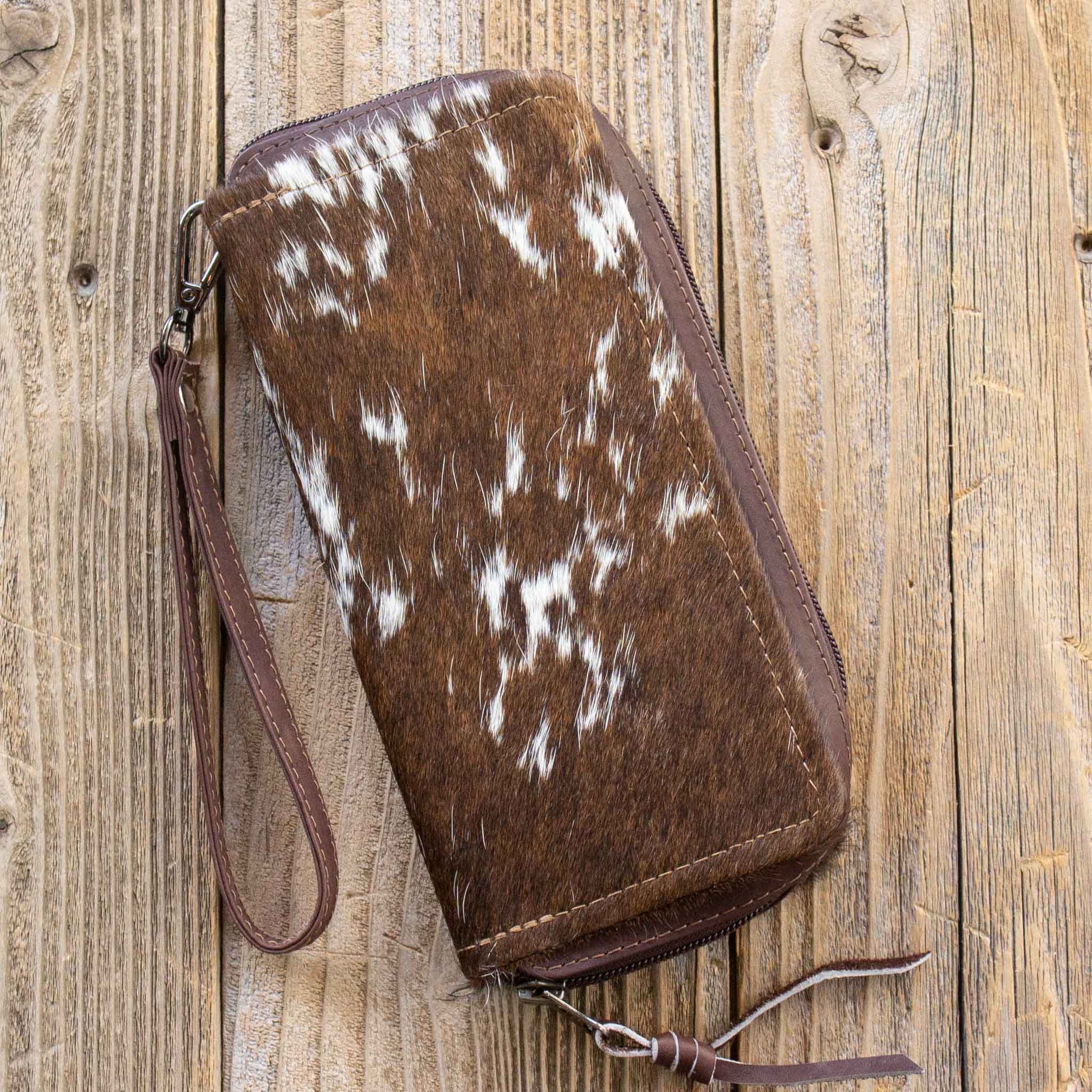 Cowhide Zipper Wallet