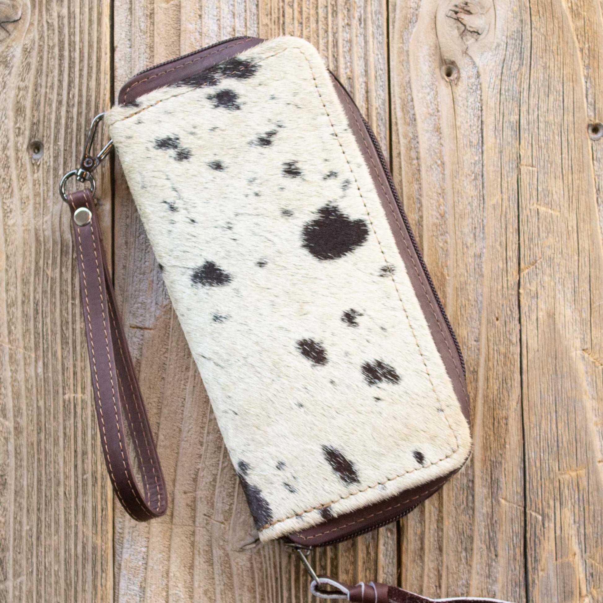 Cowhide Zipper Wallet