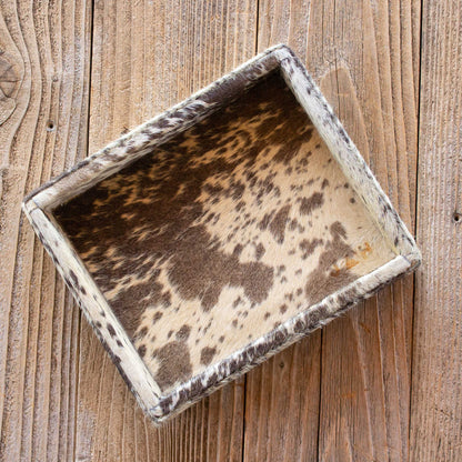 Authentic cowhide home decor organization tray