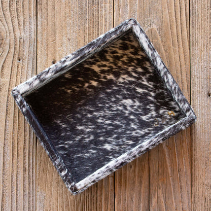 Authentic cowhide home decor organization tray