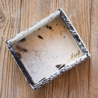 Authentic cowhide home decor organization tray